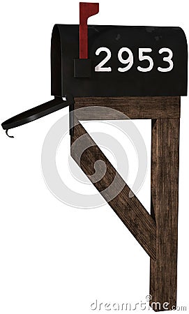 Rural Postal Service Mailbox Isolated Stock Photo