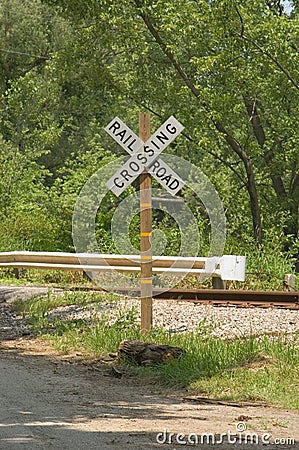 Rural Rail Road Crossing Stock Photo
