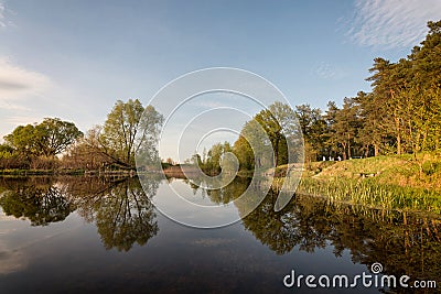 Rural river landscape. Stock Photo