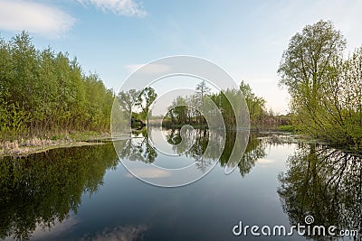 Rural river landscape. Stock Photo