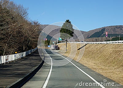 Rural road in Kawaguchi, Japan Editorial Stock Photo