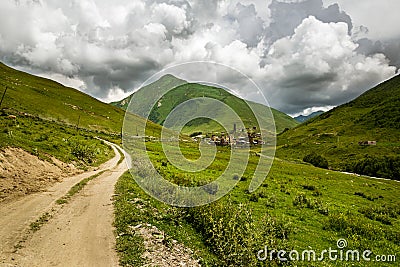 Road to Ushguli. Svaneti, Georgia. Stock Photo