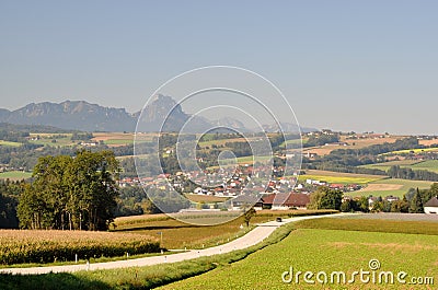 Rural road in Steyr Land. Austria Stock Photo