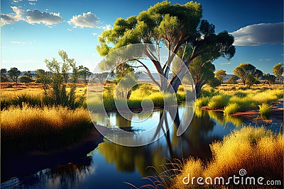 A billabong in the Australian outback Stock Photo