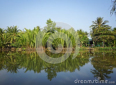 Rural scene with the river in Sadek, Vietnam Stock Photo