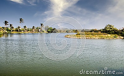 Rural scenic of lake Stock Photo