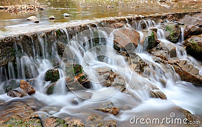 Rural small waterfall, srgb image Stock Photo