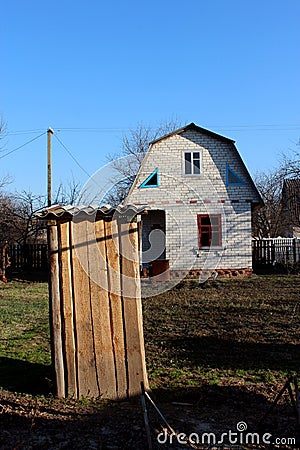 Rural toilet Stock Photo