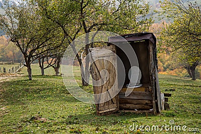 Rural toilet Stock Photo