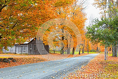 Rural Vermont landscape in autumn time Stock Photo