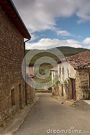 Rural village of Rasgada de las Torres in Valderredible. Stock Photo