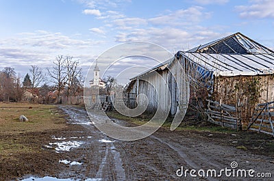 Rural village road Stock Photo