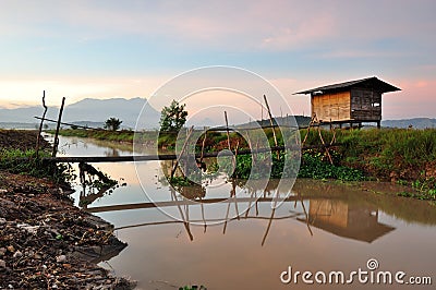 Rural Village in Sabah Borneo Stock Photo