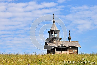 Rural wooden church in Russia Stock Photo