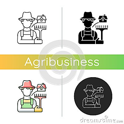 Rural workers icon Vector Illustration
