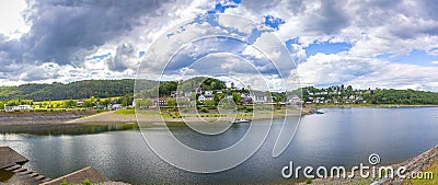 Rurberg and Rursee on a beautiful day in summer Stock Photo