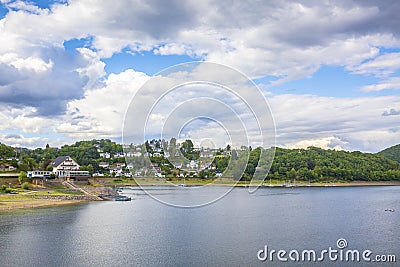 Rurberg and Rursee on a beautiful day in summer Stock Photo