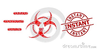 Rush Biohazard Star Mosaic and Instant Textured Seal Vector Illustration