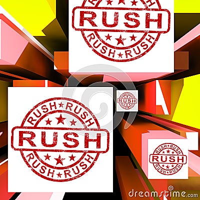 Rush On Cubes Showing Express Delivery Stock Photo