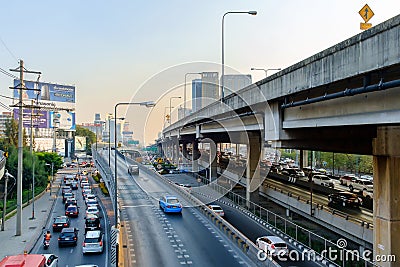 Rush Hour in Bangkok Centre Editorial Stock Photo