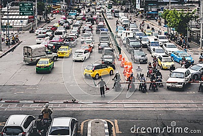 Rush Hour In Bangkok Editorial Stock Photo