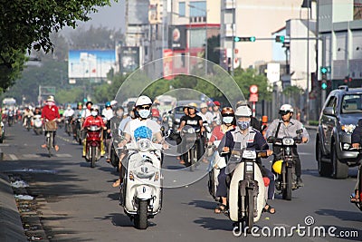 Rush hour in Ho Chi Minh city Stock Photo