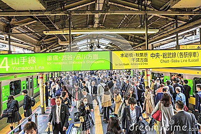 Rush hour Shinjuku Station Editorial Stock Photo