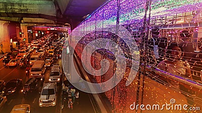 Rush hour traffic, Siam Paragon, Bangkok, Thailand Editorial Stock Photo