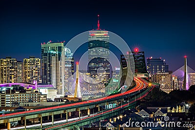 Rush hour traffic on Tobin bridge Stock Photo