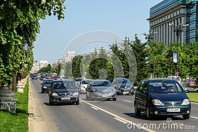 Rush Hour Traffic In Union Square Piata Unirii In Bucharest Editorial Stock Photo