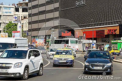 Rush Hour Traffic In Union Square Piata Unirii In Bucharest Editorial Stock Photo