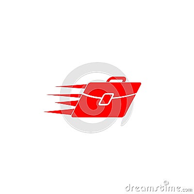 Rushed briefcase icon. Filled flat sign for mobile concept and web design Stock Photo