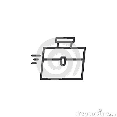 Rushed briefcase outline icon Vector Illustration