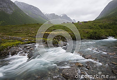 A rushing stream in Norway Stock Photo