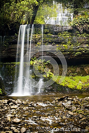 Russell Falls Waterfall Tasmania Stock Photo