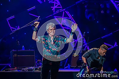 Russell Hitchcock from air supply, singing beautiful melody at Epcot in Walt Disney World 14 Editorial Stock Photo