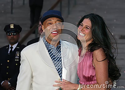 Russell Simmons and Elizabeth Saltzman at Vanity Fair Party for 2006 Tribeca Film Festival Editorial Stock Photo