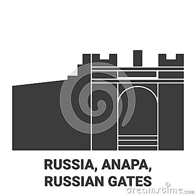 Russia, Anapa, Russian Gates travel landmark vector illustration Vector Illustration
