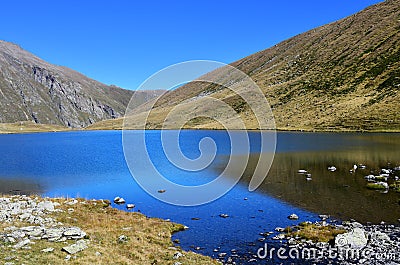 Russia, Arkhyz. Lake Chilik in clear weather Stock Photo