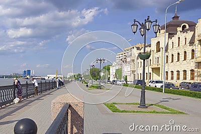 Russia, Astrakhan. 05.17.21 People are fishing on the city embankment Editorial Stock Photo