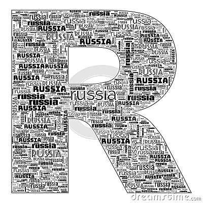 Russia Black & White Text Abstract Header Background Stock Photo