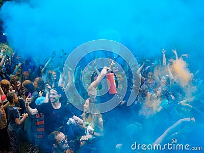 RUSSIA, Bryansk - July 1, 2018: Holy Festival of Colors Editorial Stock Photo