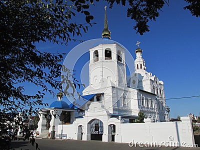 Buryatia, Ulan-Ude, Odigitrievsky Cathedral in the summer. Stock Photo