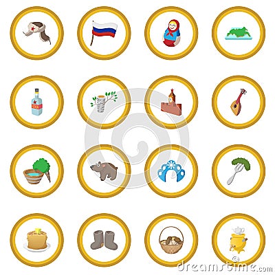 Russia cartoon icon circle Vector Illustration