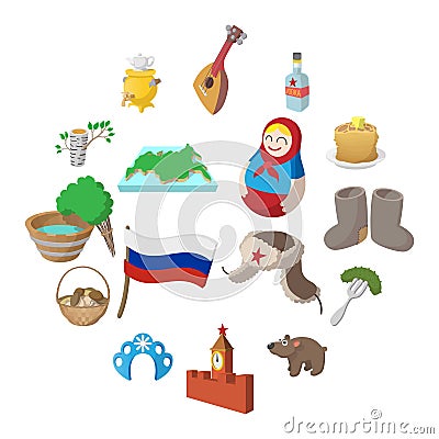 Russia cartoon icons Vector Illustration