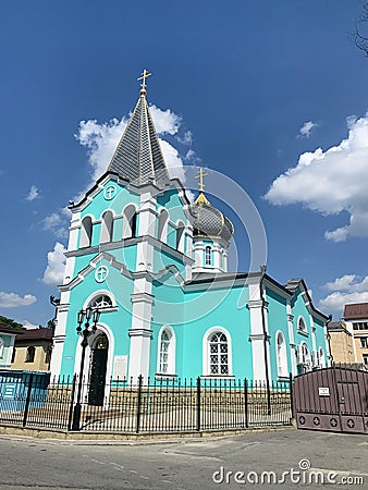 Russia. City of Anapa. Church of St. Onuphrius the Great on Cathedral Sobornaya street Stock Photo