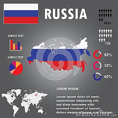 Russia Country Infographics Template Vector. Stock Photo