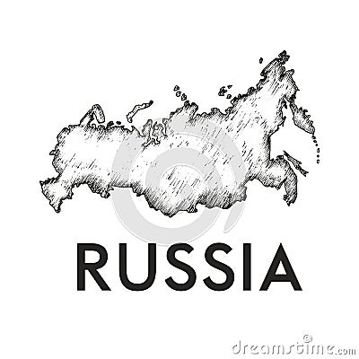 Russia Country Line or Bounds Map Vector Illustration Vector Illustration