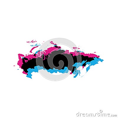 Russia country silhouette Vector Illustration