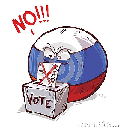 Russia country voting no Vector Illustration